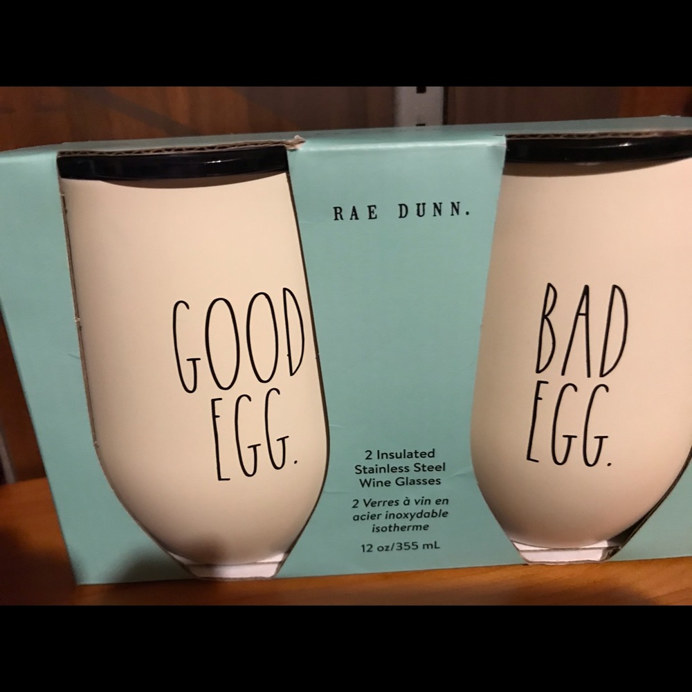 Rae Dunn insulated wine glasses with covers